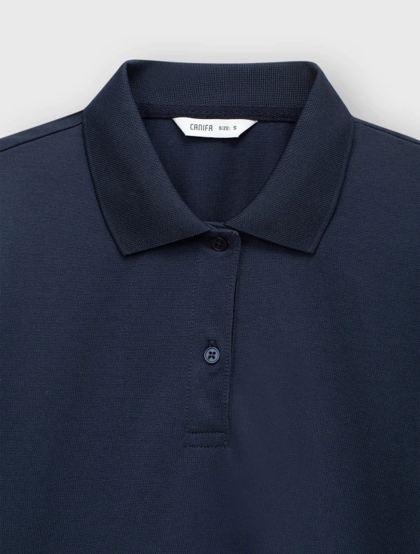 Áo polo nữ basic-màu đen - Ảnh 4