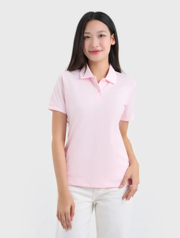 Áo polo nữ basic-màu hồng - Ảnh 4