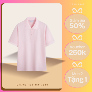 Áo polo nữ basic-màu hồng
