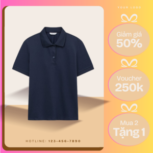 Áo polo nữ basic-màu đen